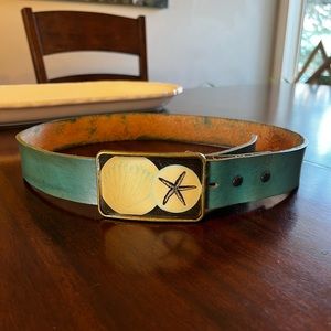 Belt- leather, sea shells